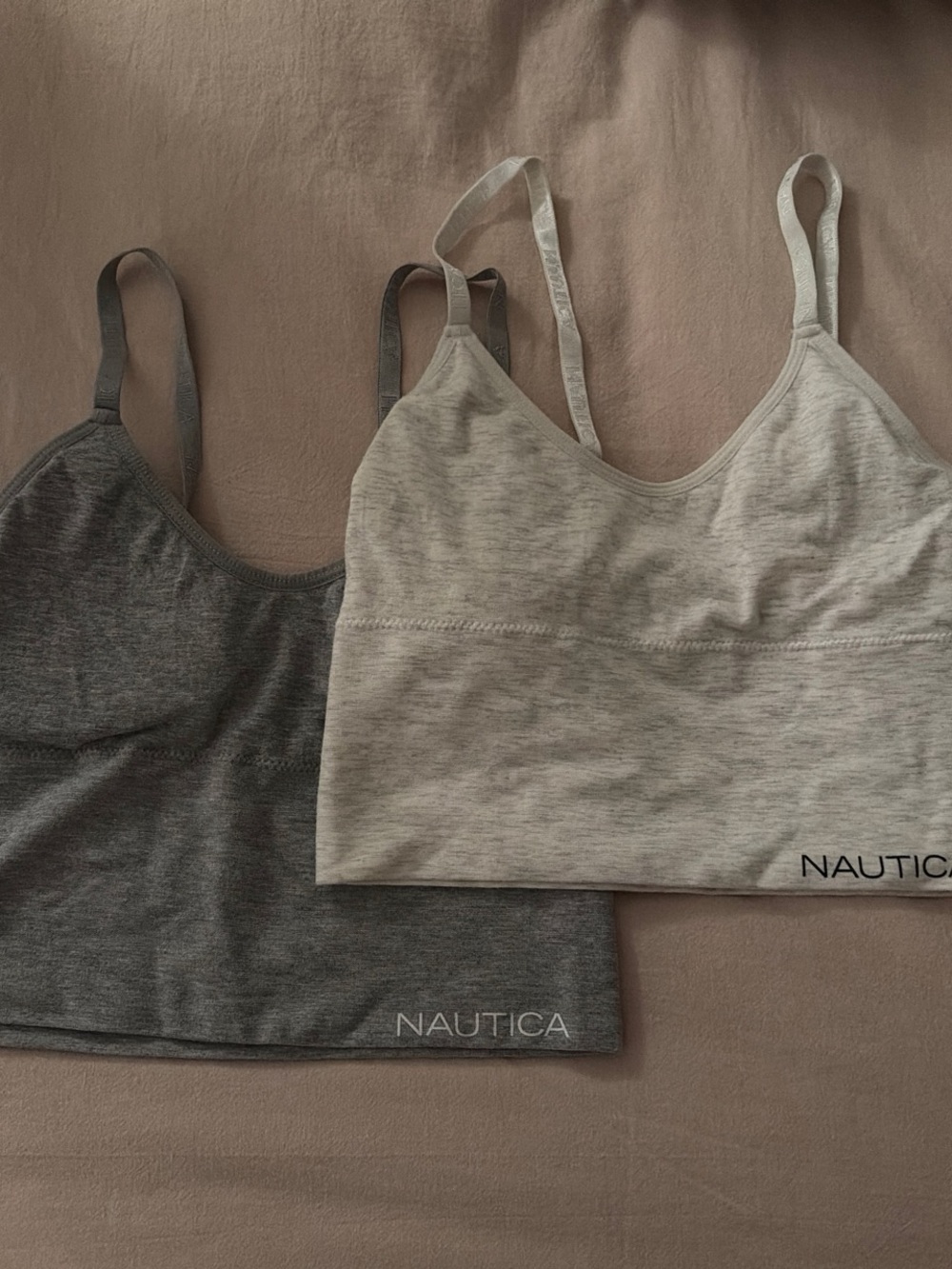 Nautica Two-Pack Seamless Bralettes in Light Gray & Dark Gray